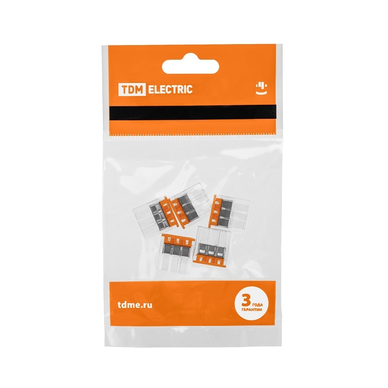 Клемма 2273-233 с пастой, 3 провода 1,0-2,5 мм2 (5 шт.)