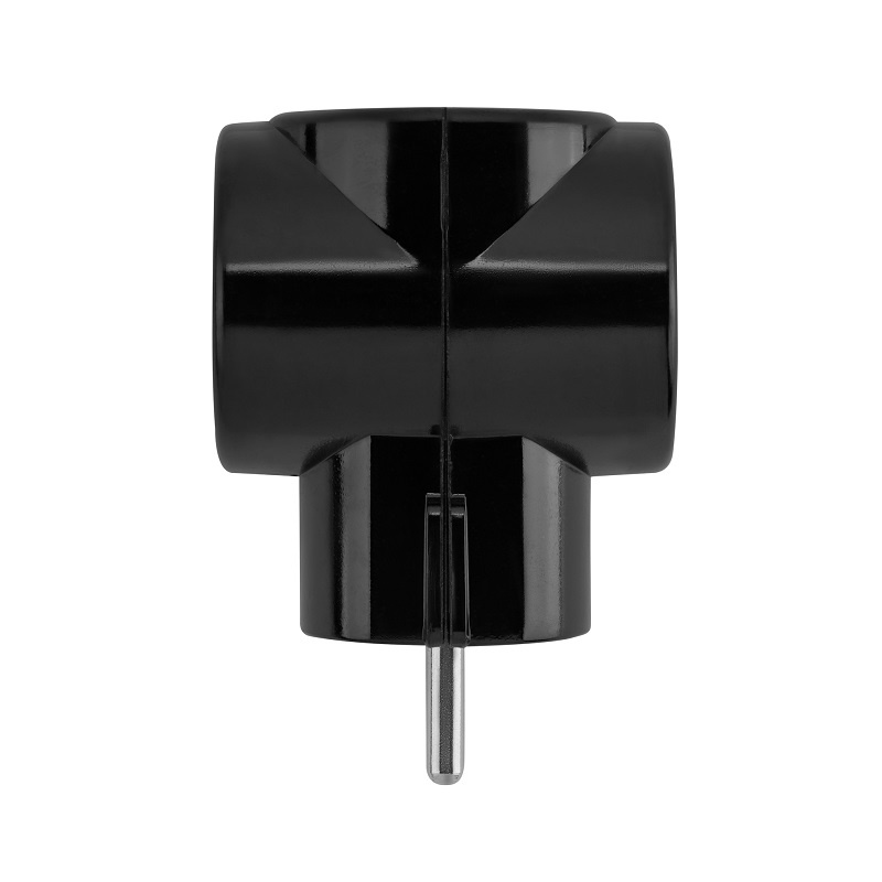 Разветвитель 3 гнезда Ретро, б/з, 16А, 230В, карболит, черный