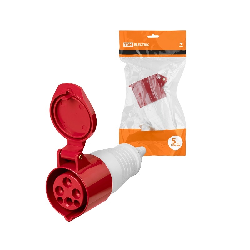 Розетка переносная 214, 3Р+РЕ, 16А, 380В, IP44