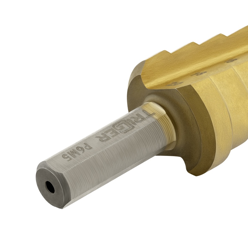 Сверло ступенчатое по металу Trigger 74344 Р6М5 TIN d 4-20 мм