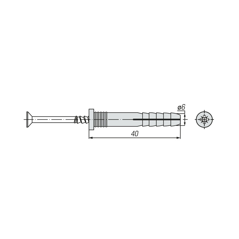 Дюбель-гвоздь SWFS 6L40 (5 шт)