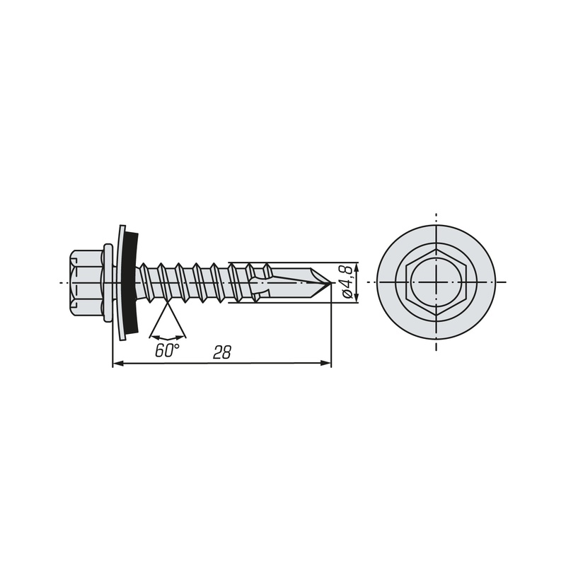 Саморез кровельный SWFS Premium RAL-3009 ZP 4,8х28 (5000 шт)