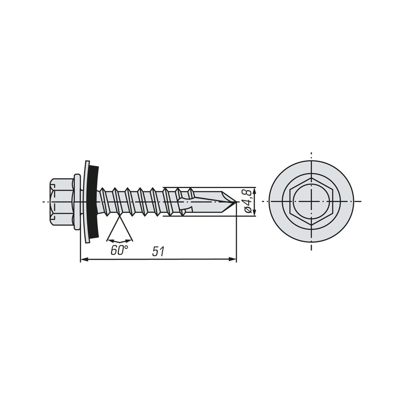 Саморез кровельный SWFS Premium RAL-3011 ZP 4,8х51 (200 шт)