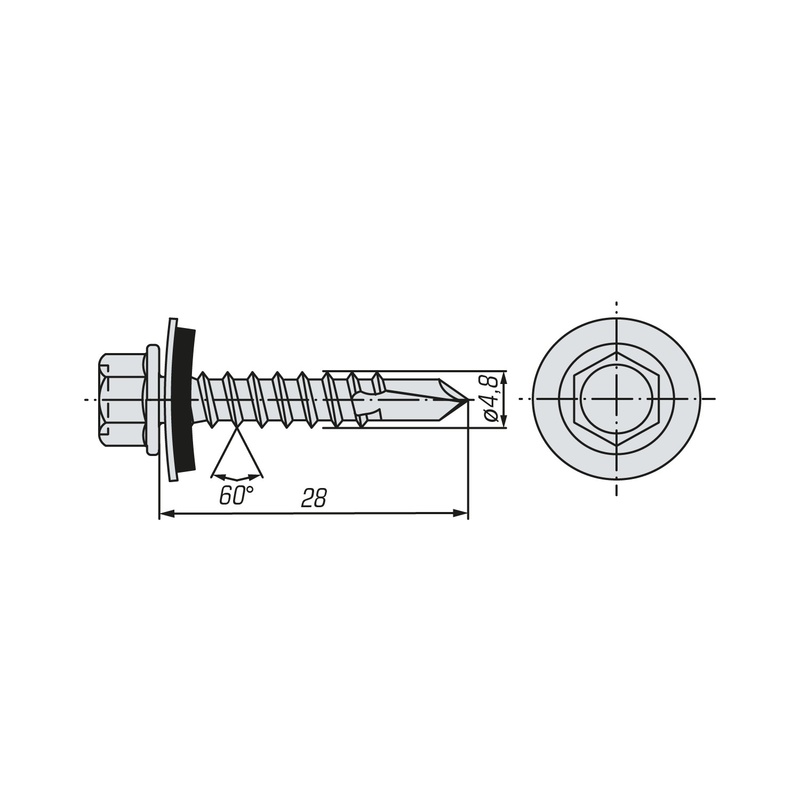 Саморез кровельный SWFS Premium RAL-6005 ZP 4,8х28 (5000 шт)