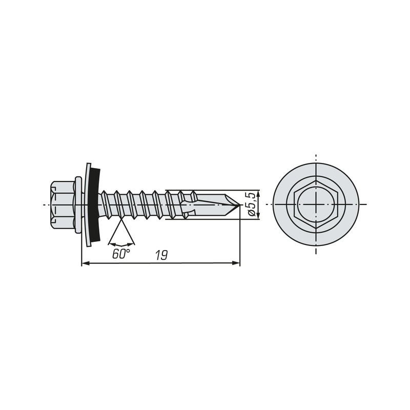 Саморез кровельный SWFS Premium RAL-7015 ZP 5,5х19 (3500 шт)