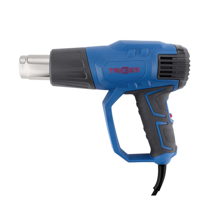 Фен строительный сетевой Trigger 20064, 2 кВт 50-600°, ЖК дисплей, 4 насадки, кейс