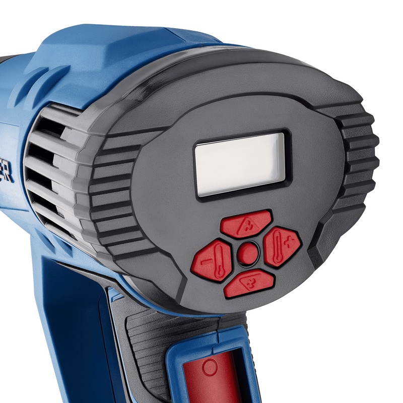 Фен строительный сетевой Trigger 20064, 2 кВт 50-600°, ЖК дисплей, 4 насадки, кейс