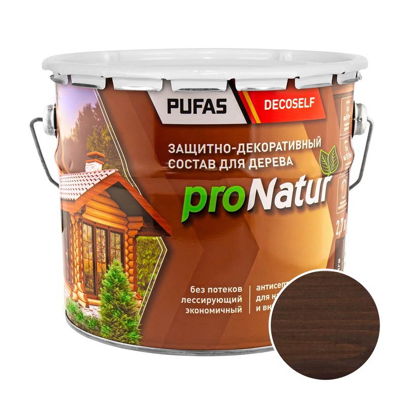 Антисептик лессирующий для дерева Pufas ProNatur венге (2,7 л)