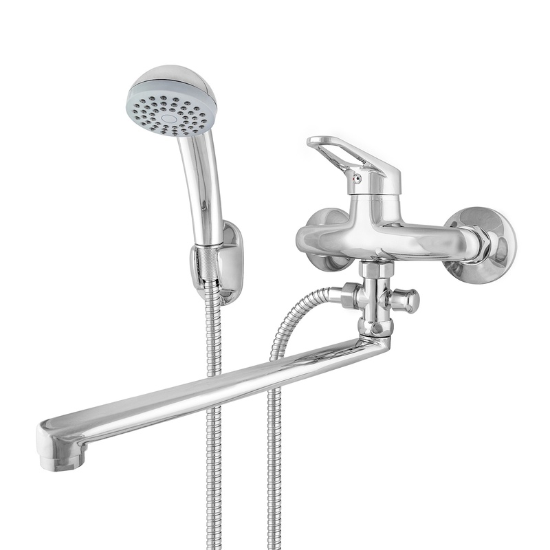 Смеситель для ванны Klip 807 с аксессуарами, L- излив 300мм