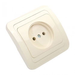 Розетка с/у Mimoza 25022, 1 гнездо, б/з, кремовая