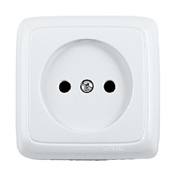 Розетка о/у Alfa РА16-103, 1 гнездо, б/з, белая