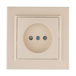Розетка с/у Минск ERR10-022-200, 1 гнездо, б/з, з/ш, бежевая