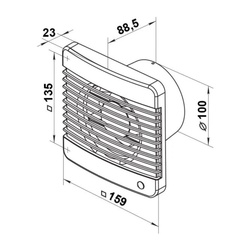 Вентилятор вытяжной Vents 100 М, 98 м3/ч