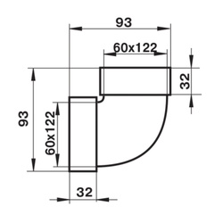 Колено вертикальное Наш Вент 7272, 90 градусов, 120х60 мм