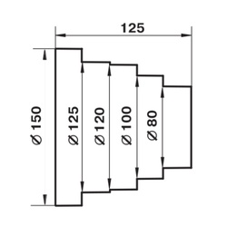 Редуктор многоступенчатый Наш Вент 310 d=80-100-120-125-150 мм